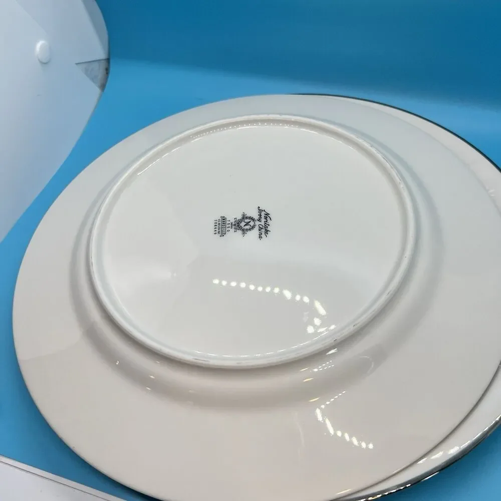 2 Noritake Ivory China Marseille 7550 Dinner Plates 10 1/2